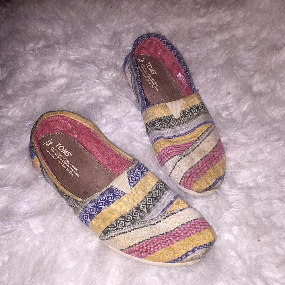 3 for $20 TOMS multi color striped flats.